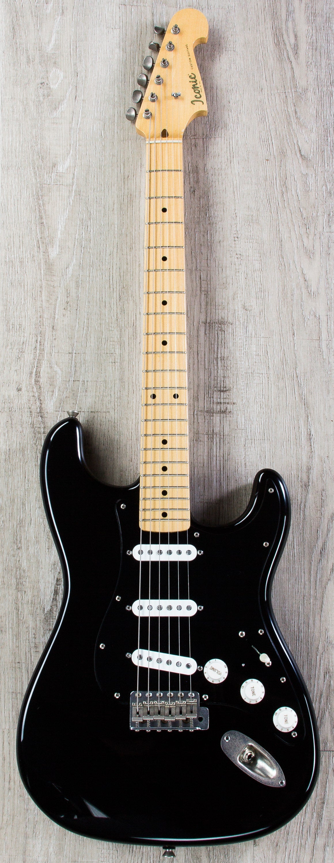 Iconic Custom Guitars Dark Side NOS Electric Guitar, Manlius Pickups, Hard Case - Gloss Black Finish