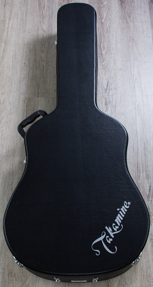 Takamine P1DC Dreadnought Body Acoustic-Electric Guitar in Natural Satin Finish with Hardshell Case