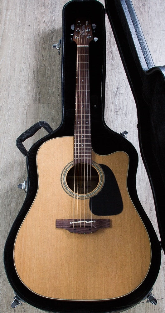 Takamine P1DC Dreadnought Body Acoustic-Electric Guitar in Natural Satin Finish with Hardshell Case