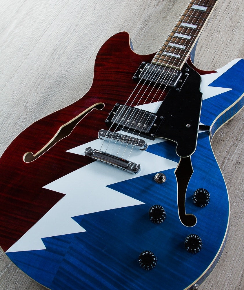 D'Angelico Premier Grateful Dead Signature DC Electric Guitar, Rosewood Fingerboard, Gig Bag