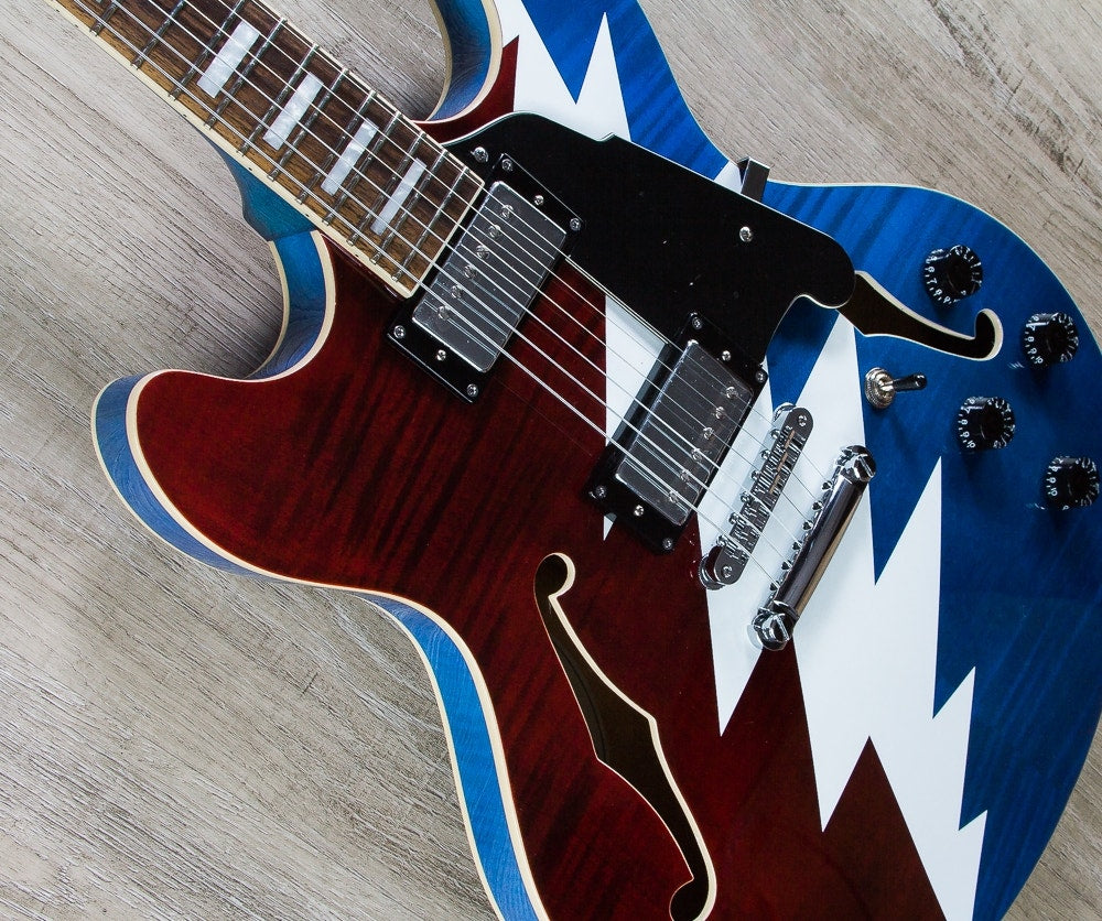 D'Angelico Premier Grateful Dead Signature DC Electric Guitar, Rosewood Fingerboard, Gig Bag