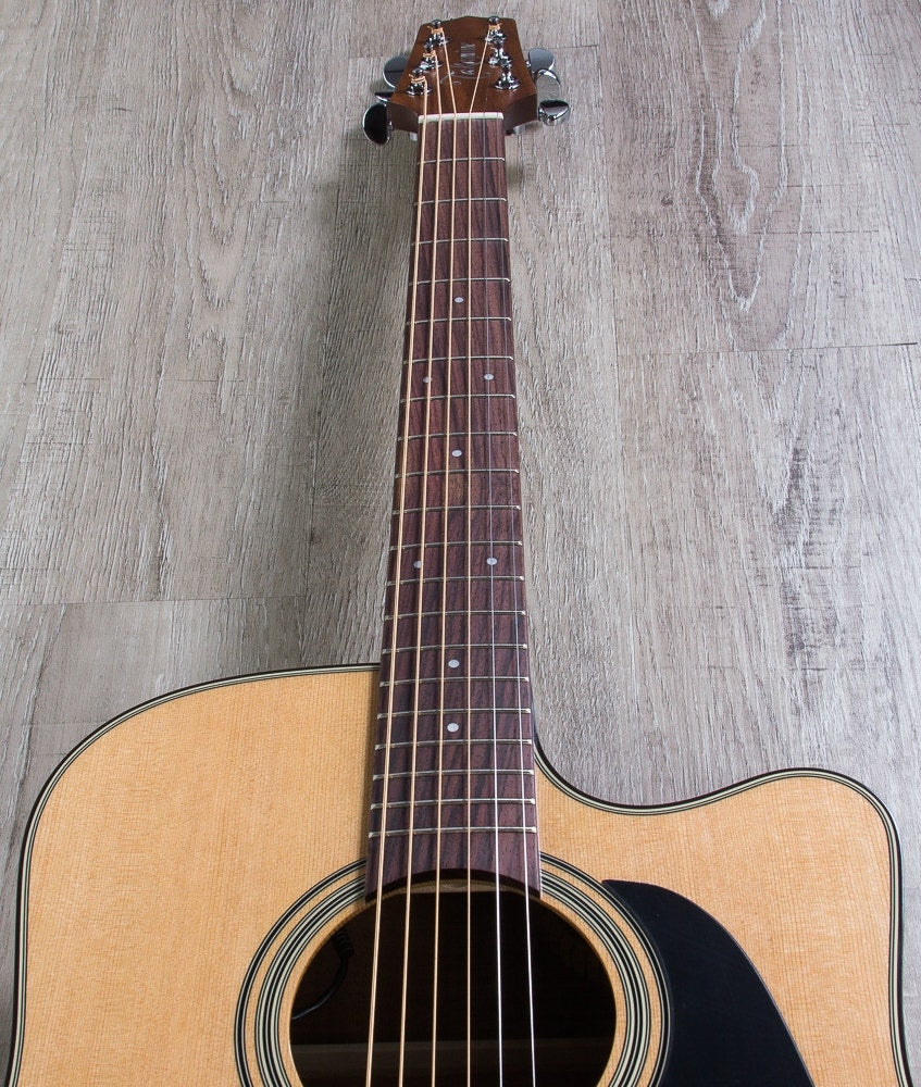 Takamine P1DC Dreadnought Body Acoustic-Electric Guitar in Natural Satin Finish with Hardshell Case