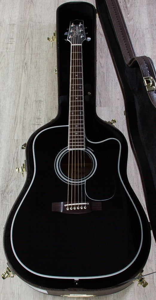 Takamine EF341SC Legacy Series Acoustic-Electric Guitar (Black) & Case (B-Stock)