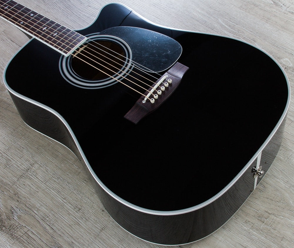 Takamine EF341SC Legacy Series Acoustic-Electric Guitar (Black) & Case (B-Stock)