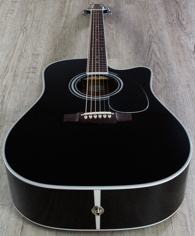 Takamine EF341SC Legacy Series Acoustic-Electric Guitar (Black) & Case (B-Stock)