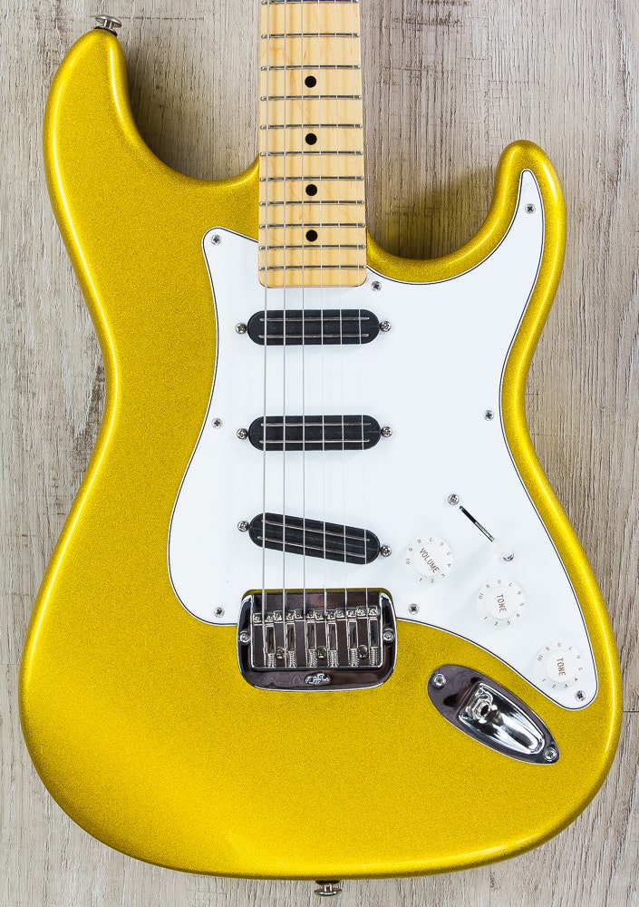 G&L USA Legacy Special Electric Guitar, Maple Fingerboard, Hard Case - Yukon Gold Metallic