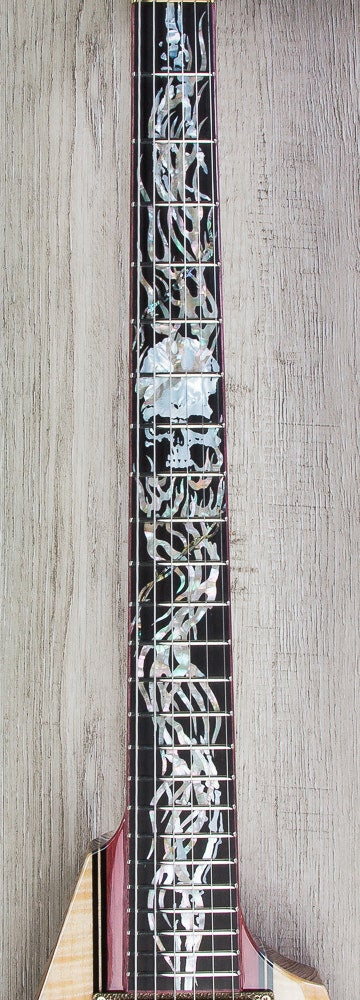 ESP Arrow Electric Guitar, Skull / Tribal Inlay, Flame Maple Top - Natural (NAMM Exhibition, Only 1 Made)