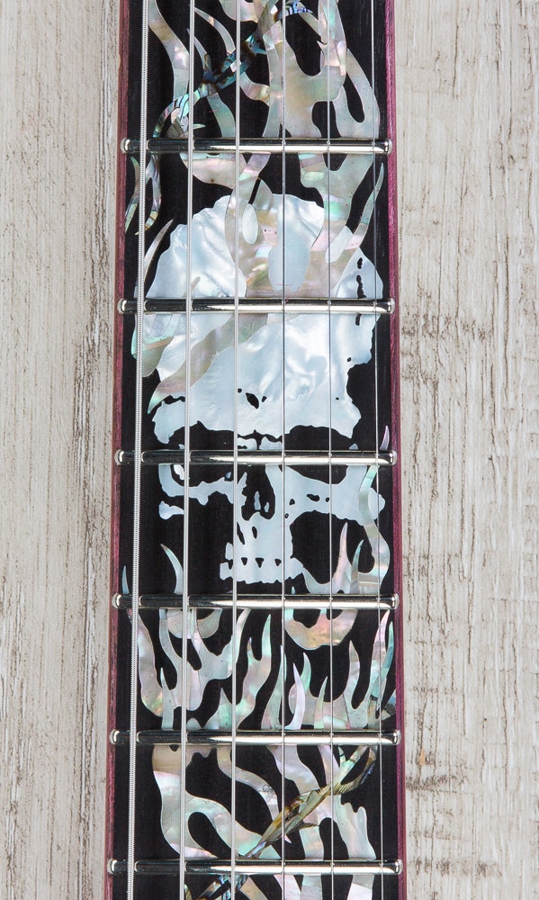 ESP Arrow Electric Guitar, Skull / Tribal Inlay, Flame Maple Top - Natural (NAMM Exhibition, Only 1 Made)