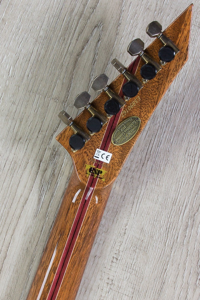 ESP Arrow Electric Guitar, Skull / Tribal Inlay, Flame Maple Top - Natural (NAMM Exhibition, Only 1 Made)