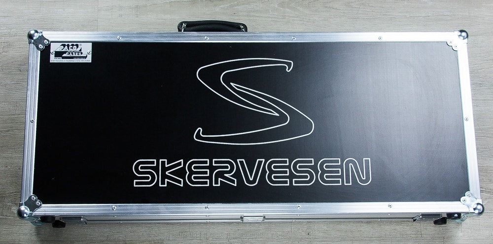 Skervesen Shoggie 6-String Headless Multiscale Electric Guitar, Quilted Maple AAAA, Flamed Maple Fingerboard, Hard Case - Trans Black Burst