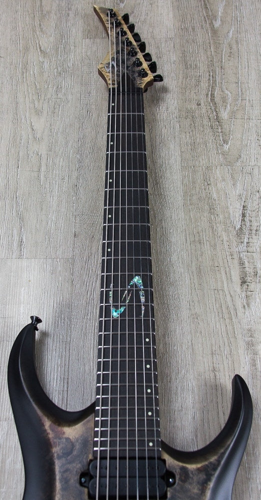 Skervesen Raptor 7- 7-String Electric Guitar, Ebony Fingerboard, DiMarzio Pickups, Hard Case - Trans Black Burst Satin Finish