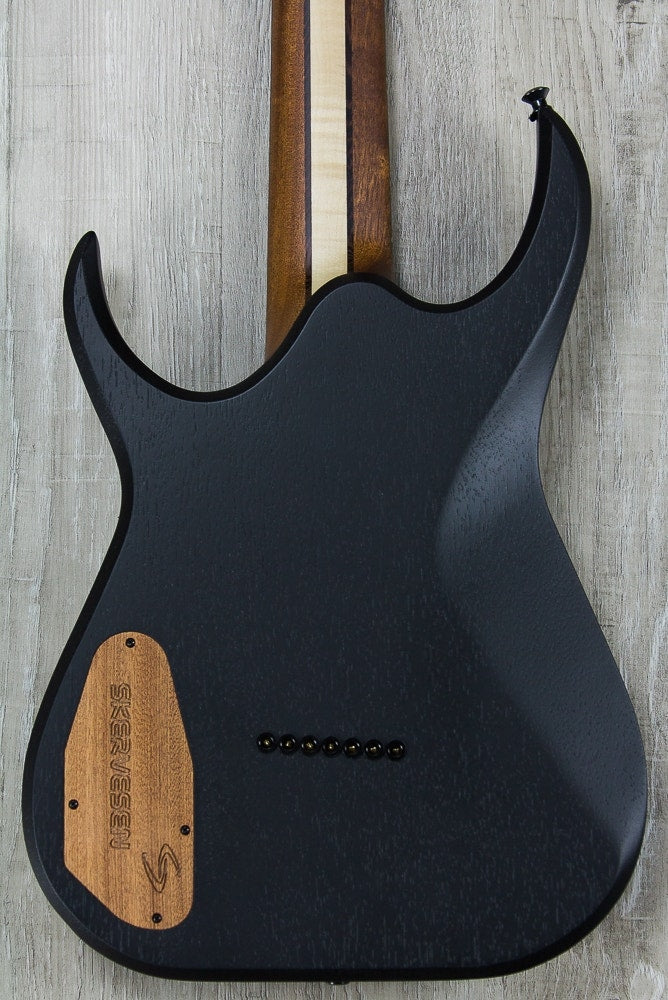 Skervesen Raptor 7- 7-String Electric Guitar, Ebony Fingerboard, DiMarzio Pickups, Hard Case - Trans Black Burst Satin Finish