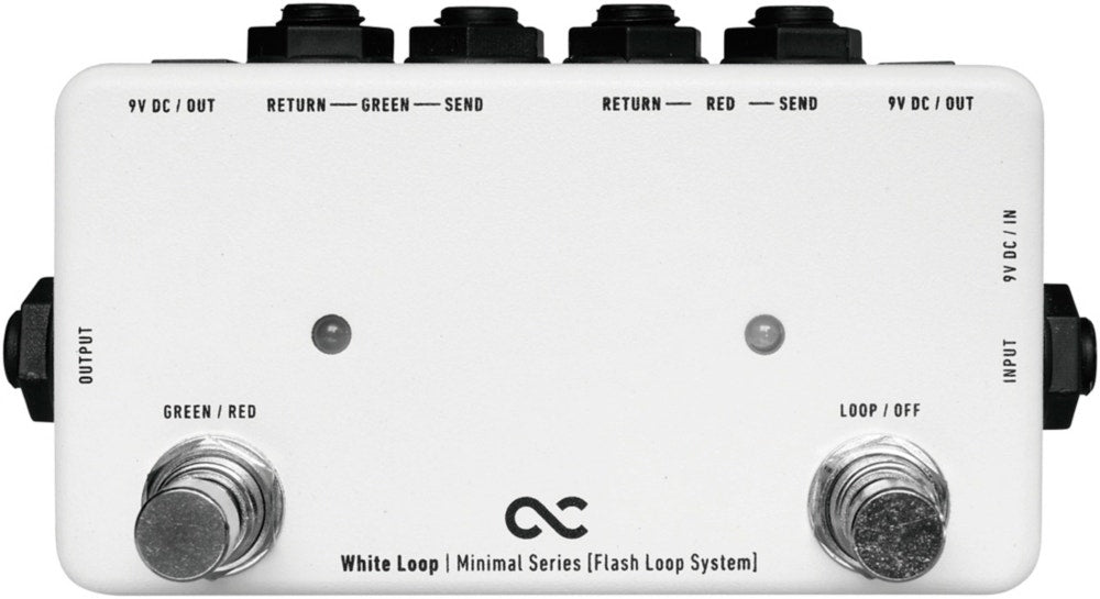 One Control Minimal Series White Loop Two Loop Line Selector Switching Pedal with True Bypass and 2 DC Outs