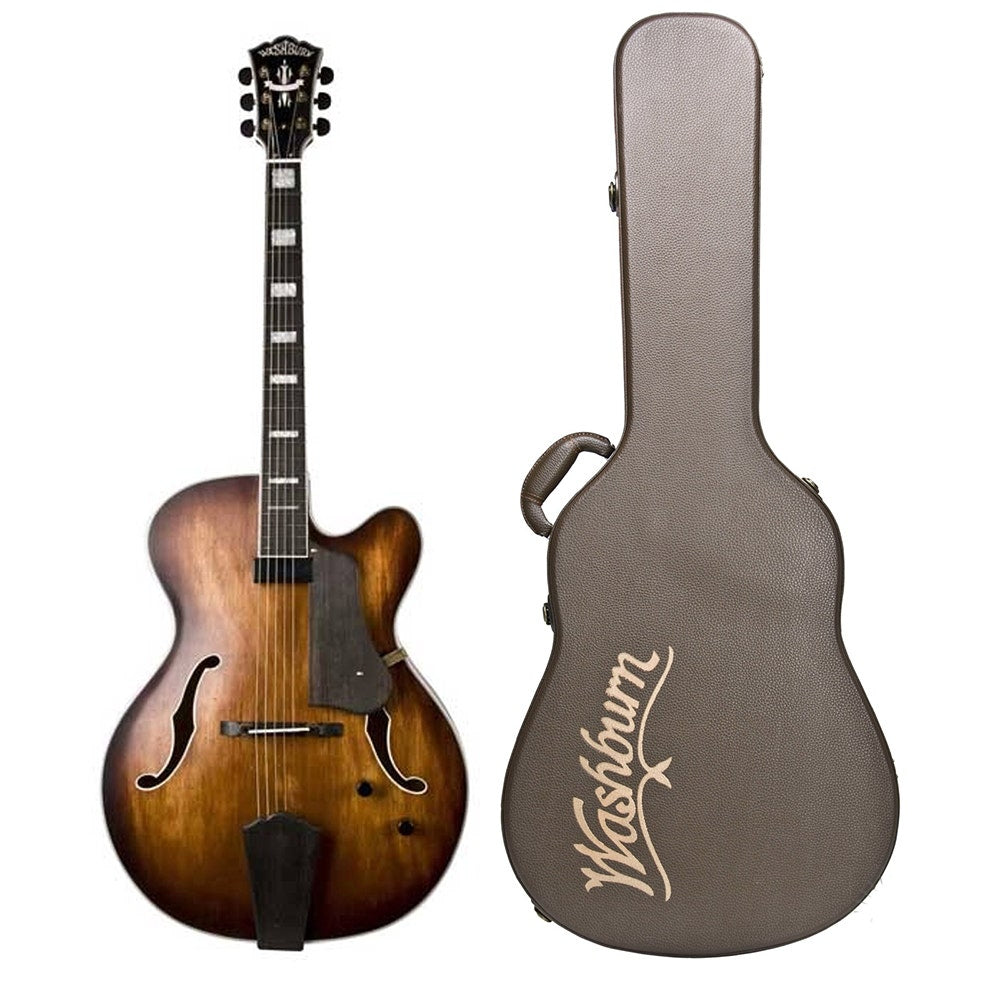 Washburn J600K Vintage Matte Jazz Electric Guitar with Hard Case (B-STOCK)