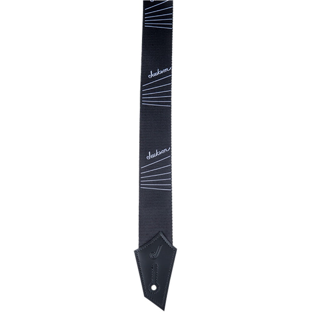 Jackson Guitar or Bass Strap with String Pattern, Black/White