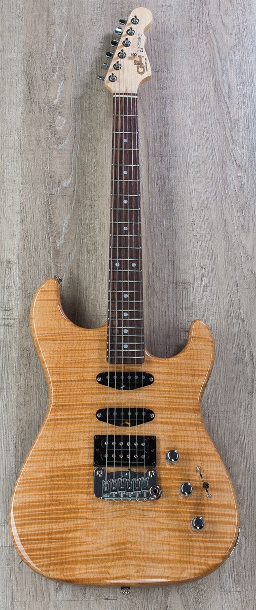 G&L USA Legacy HSS RMC Electric Guitar, Flame Maple Top - Natural Gloss