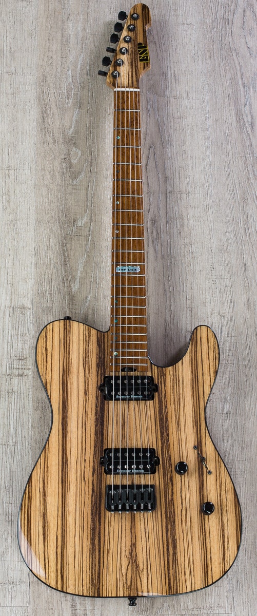 ESP USA TE-II Zebrawood Limited Edition Electric Guitar with Case - Natural Gloss