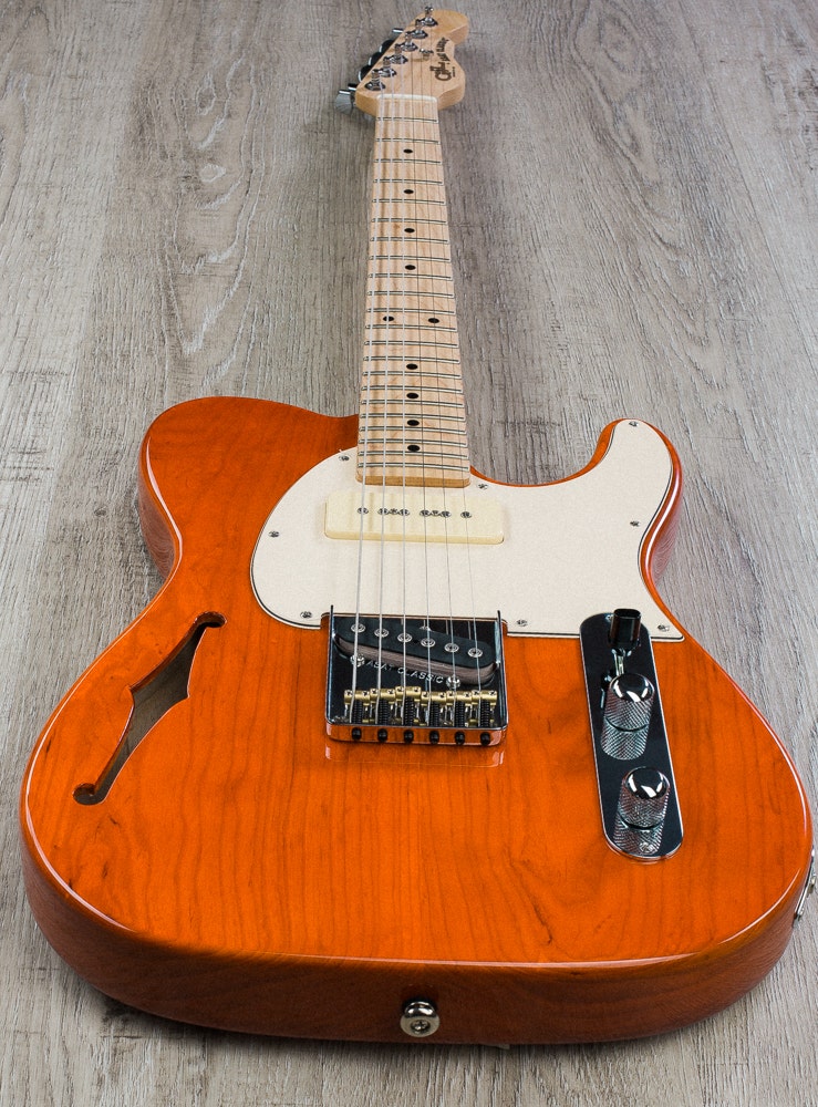 G&L USA ASAT Classic Bluesboy 90 Semi-Hollow Electric Guitar, Maple Fingerboard, Hard Case - Clear Orange