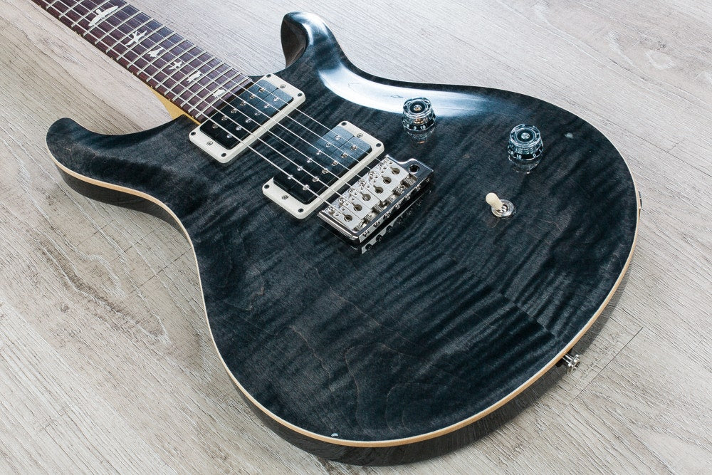 PRS Paul Reed Smith CE 24 Electric Guitar, Flame Maple Top, Padded Gig Bag - Grey Black (230710)