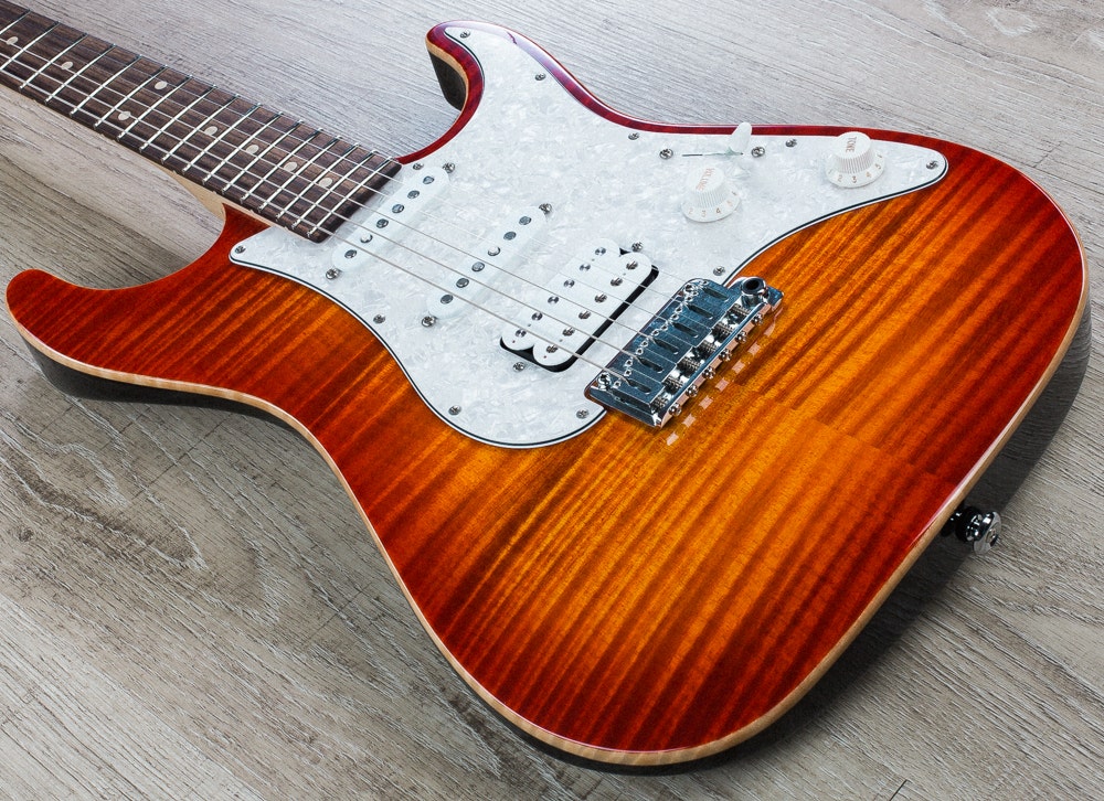 Suhr Standard Pro Electric Guitar, Indian Rosewood Fingerboard with Gig Bag - Fireburst