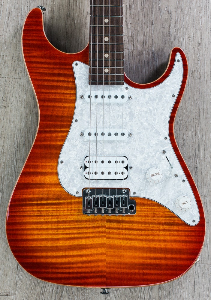 Suhr Standard Pro Electric Guitar, Indian Rosewood Fingerboard with Gig Bag - Fireburst