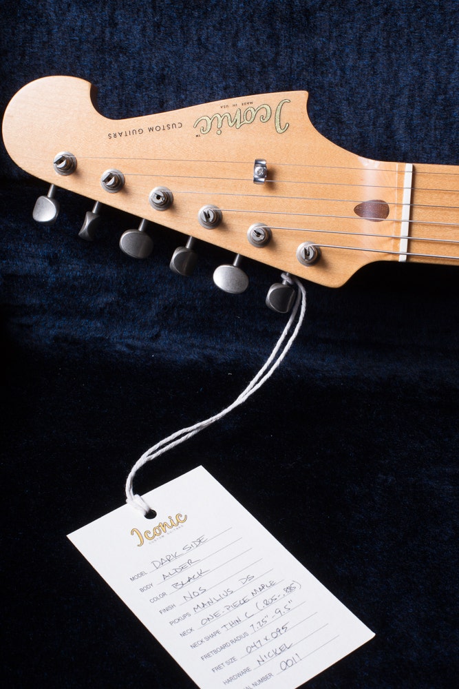 Iconic Custom Guitars Dark Side NOS Electric Guitar, Manlius Pickups, Hard Case - Gloss Black Finish