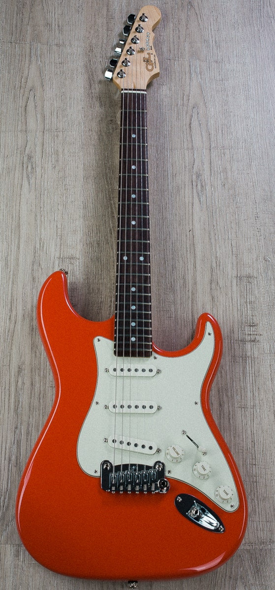 G&L USA Legacy Electric Guitar Maple Neck and Rosewood Fretboard with Mint Single Coils and Case - Fullerton Red Finish