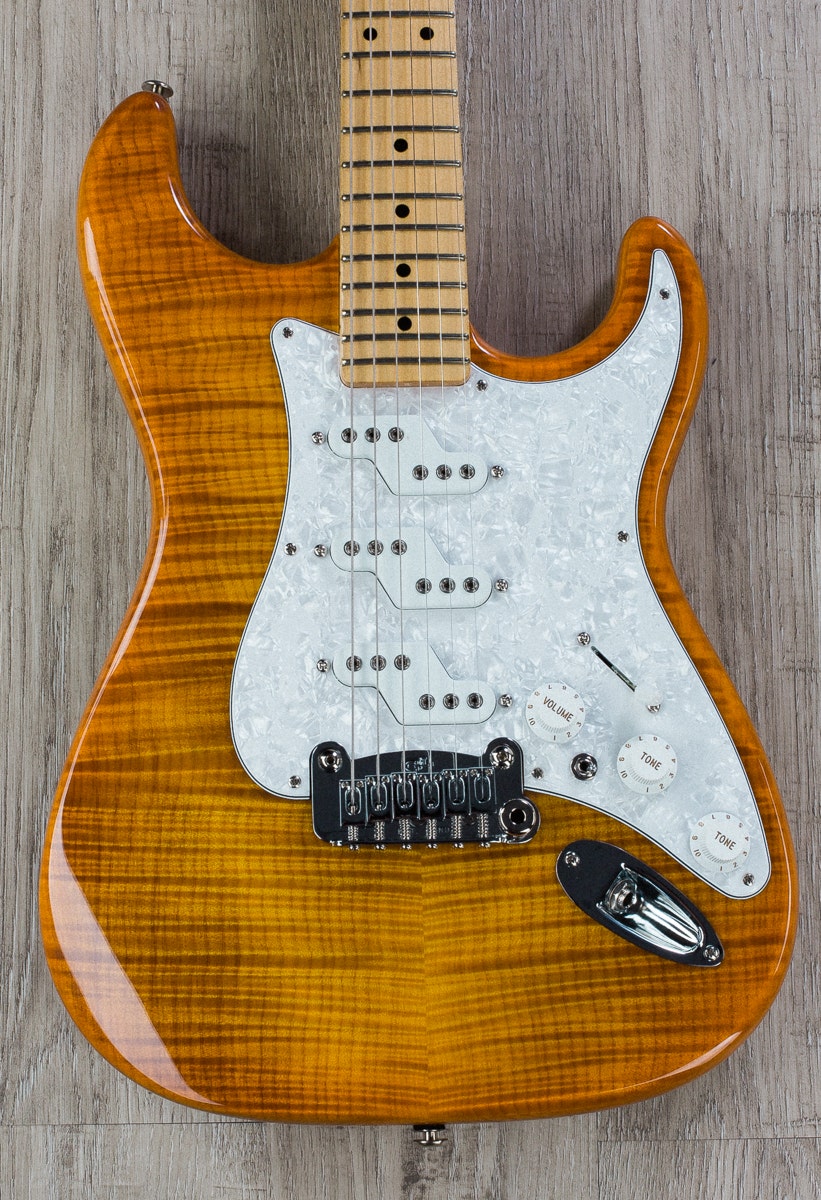 G&L USA Comanche Electric Guitar Maple Neck and Fretboard with Case - Honeyburst Finish