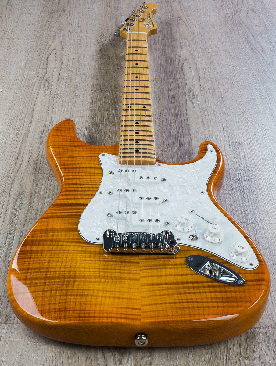 G&L USA Comanche Electric Guitar Maple Neck and Fretboard with Case - Honeyburst Finish