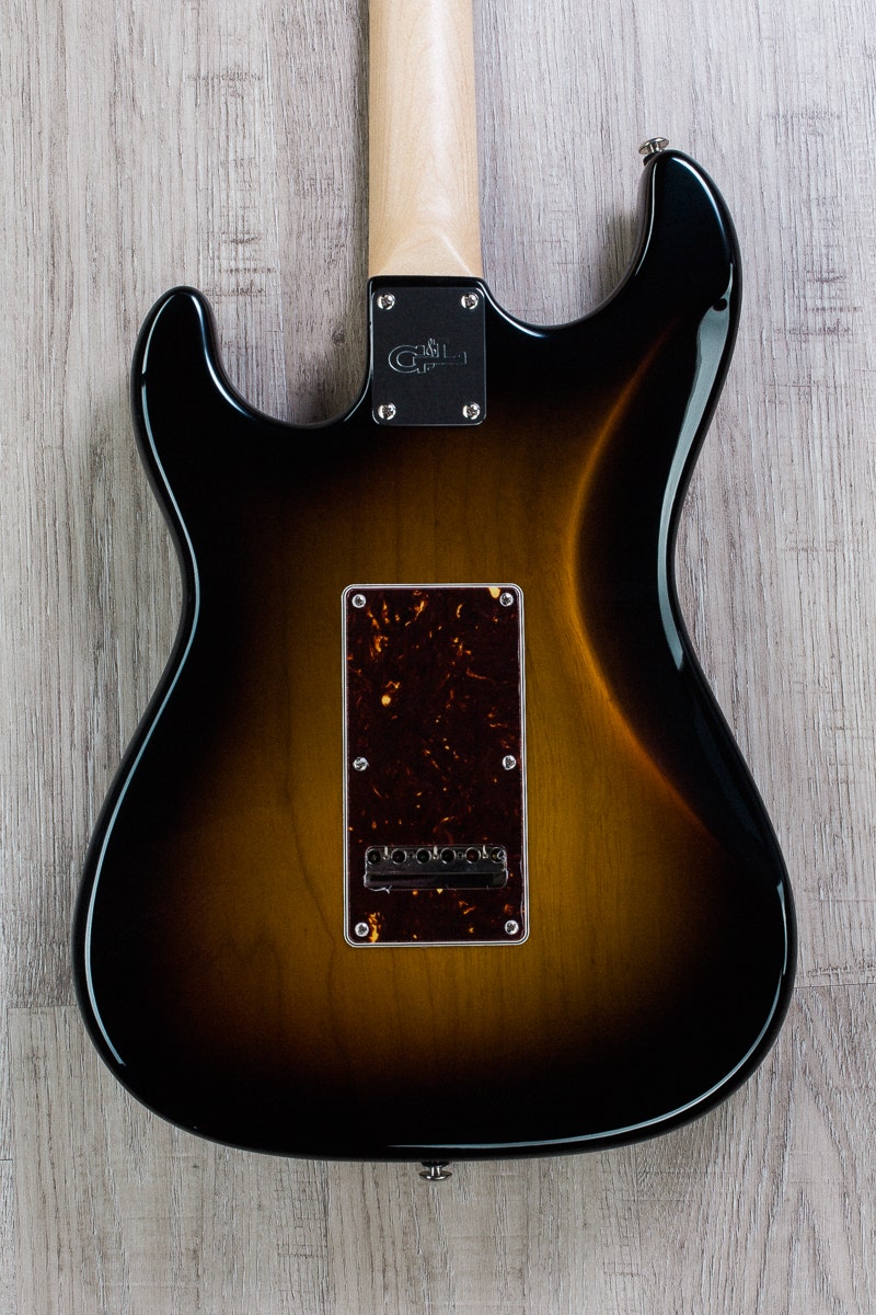 G&L USA Legacy Electric Guitar Maple Neck and Fretboard with Black Single Coils and Case - 3-Tone Sunburst Finish