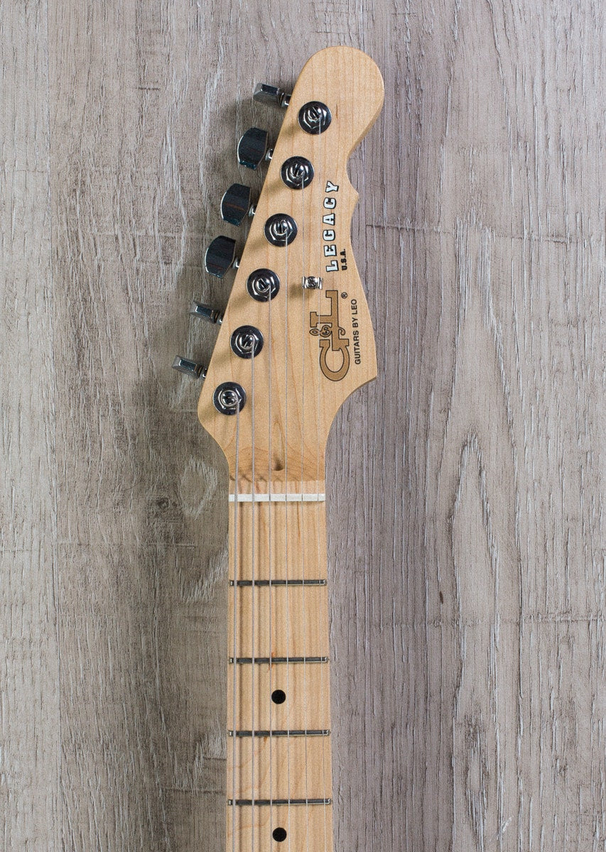 G&L USA Legacy Electric Guitar Maple Neck and Fretboard with Black Single Coils and Case - 3-Tone Sunburst Finish