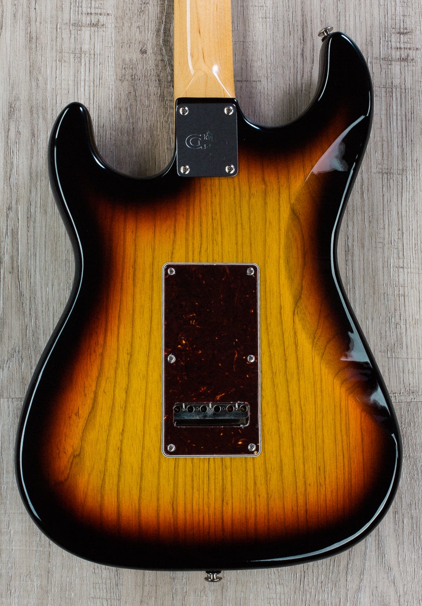 G&L USA Legacy Single Coil Electric Guitar Maple Neck and Fretboard with Case - 3-Tone Sunburst Nitrocellulose Finish