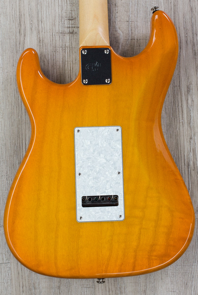 G&L USA S-500 Single Coil Electric Guitar Maple Neck and Fretboard  Case - Honeyburst Finish