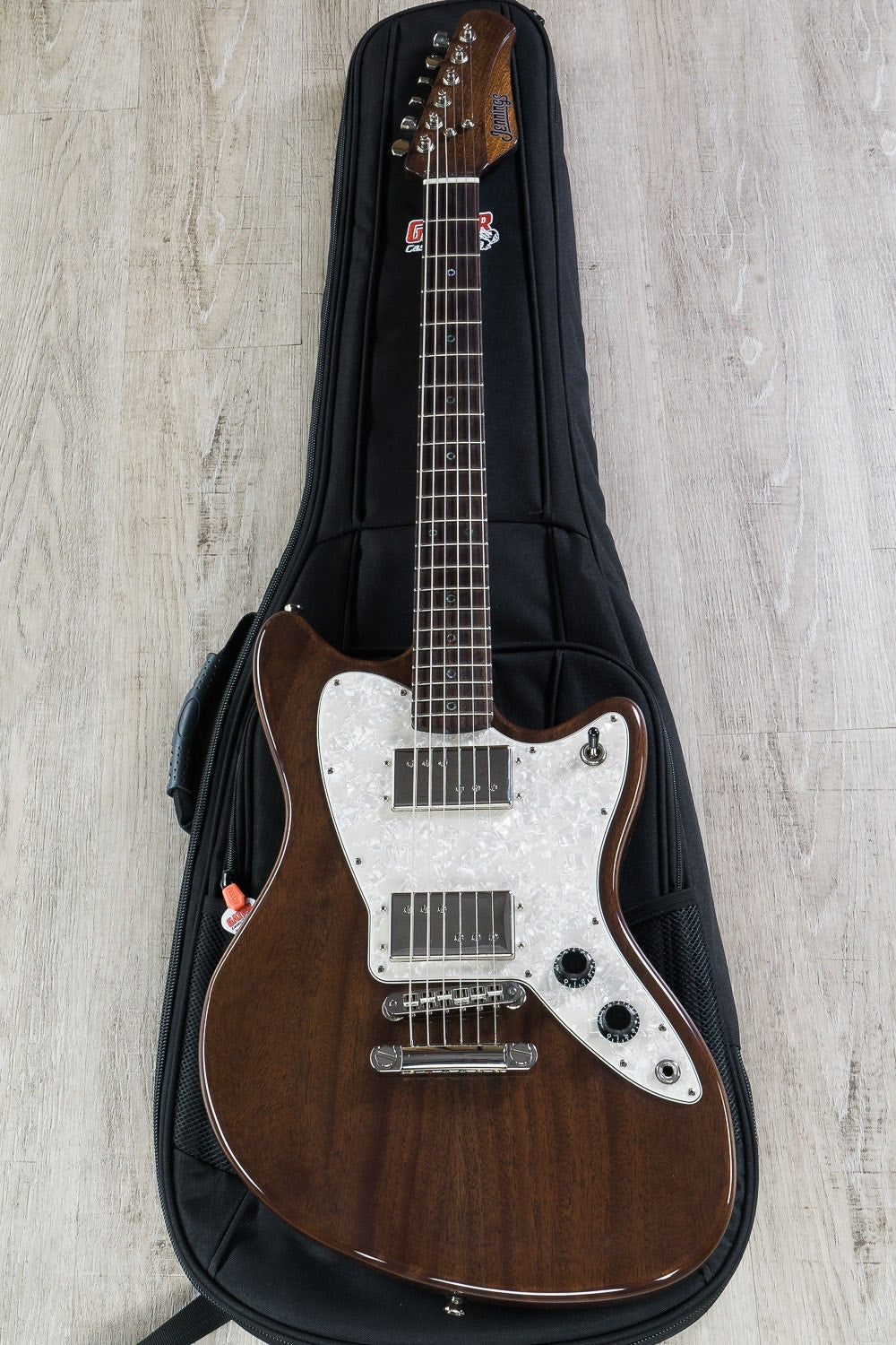 Jennings Voyager Electric Guitar, Rosewood Fretboard, Stop Tail Bridge, Gator Gig Bag - Espresso Mahogany (Open Box)