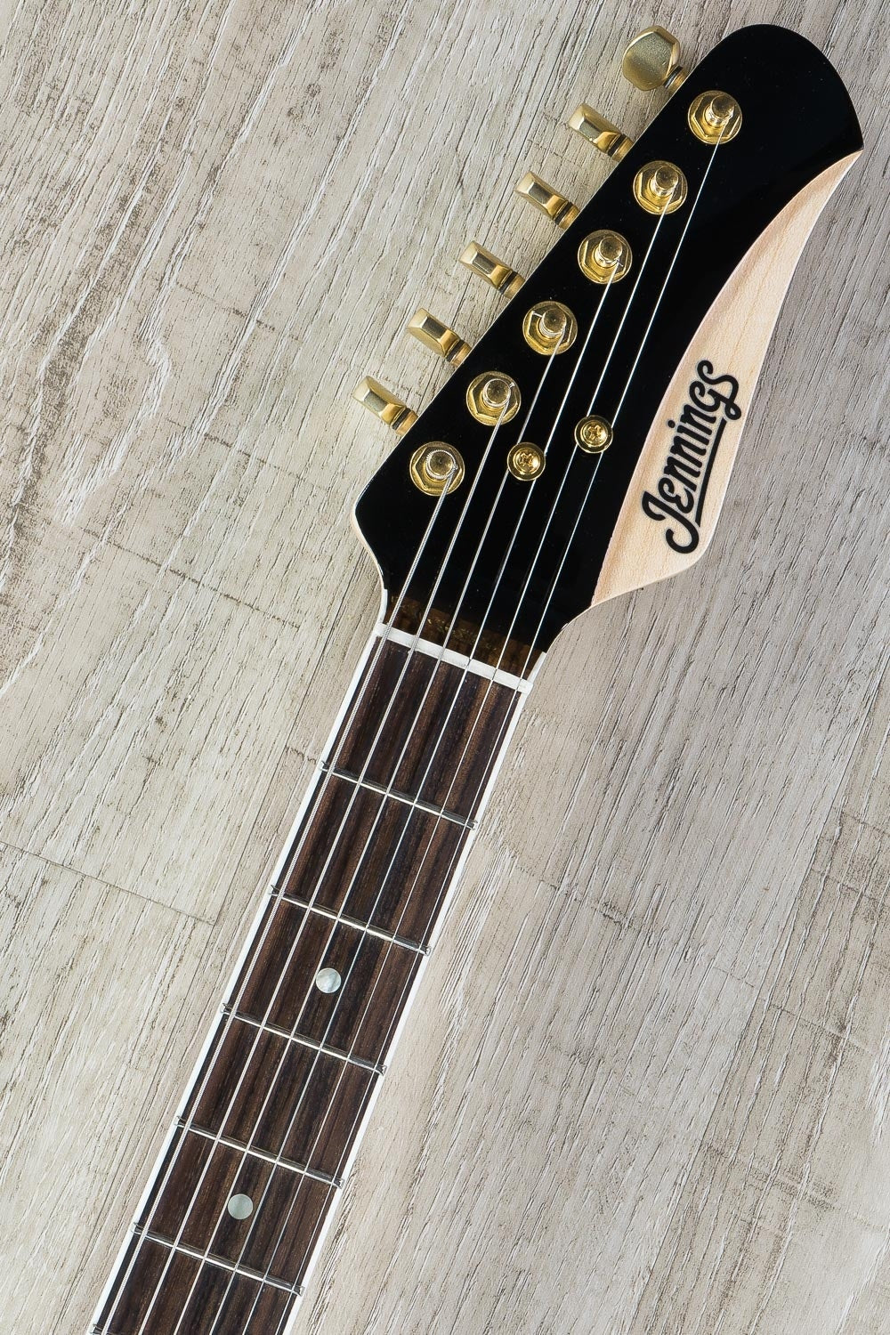 Jennings Voyager Electric Guitar, Rosewood Fretboard, Stop Tail Bridge, Mono Gig Bag - Black and Gold (Open Box)