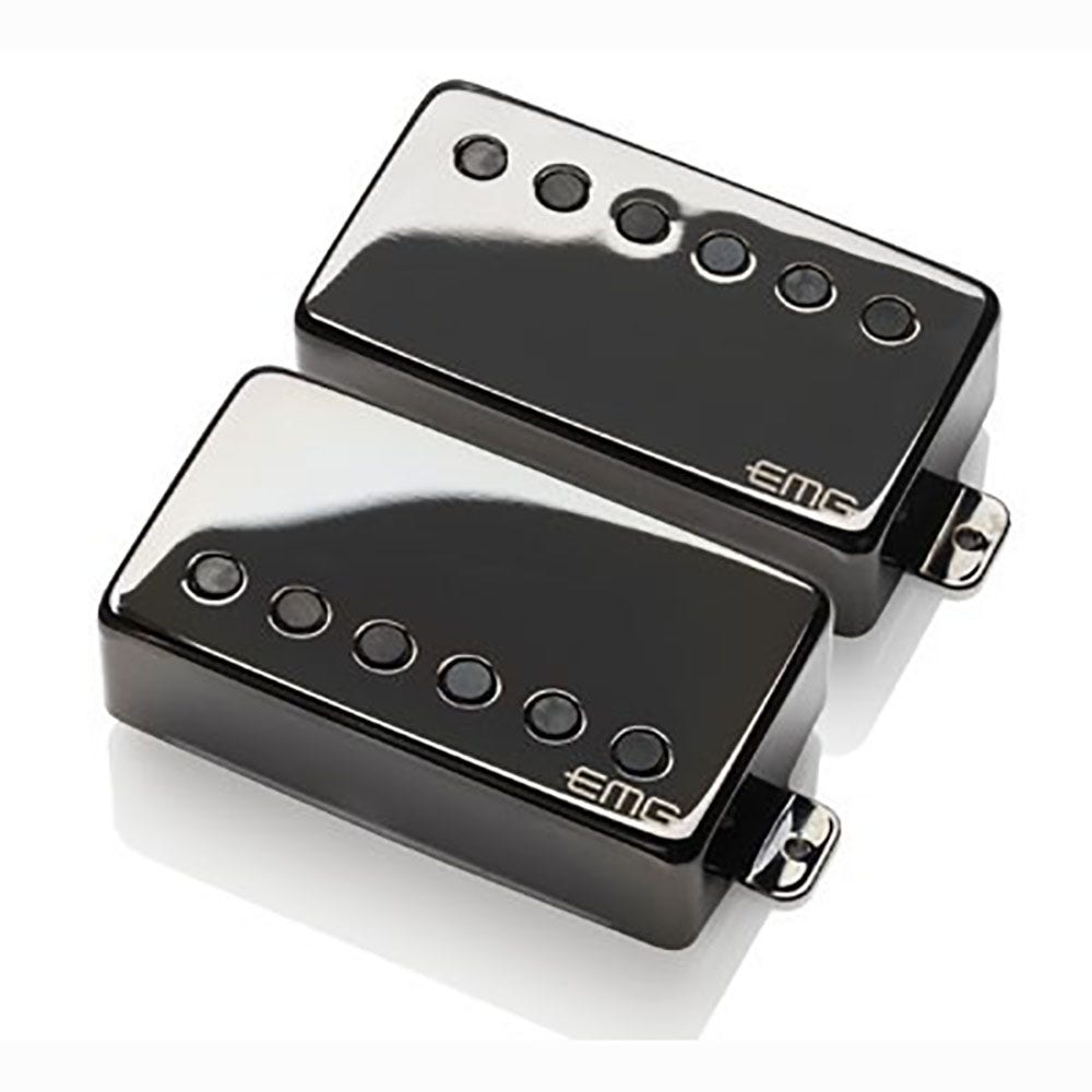 EMG JH James Hetfield Humbucker Pickup Set with Long Shaft for Gibson Les Paul - Black Chrome