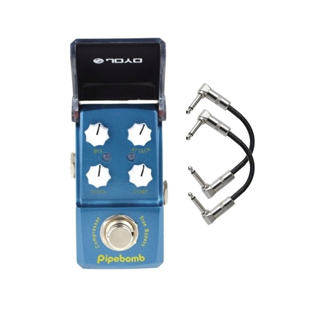 Joyo JF-312 Pipe Bomb Compressor Ironman Mini Guitar Effects Pedal with Patch Cables