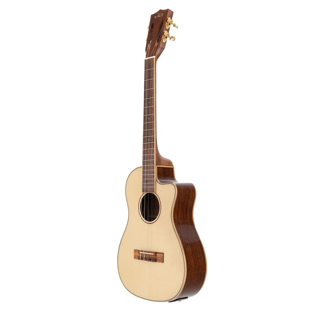Kala Music KA-SKBGE-C Solid Spruce Top Baritone Ukulele, Hawaiian Koa Back & Sides