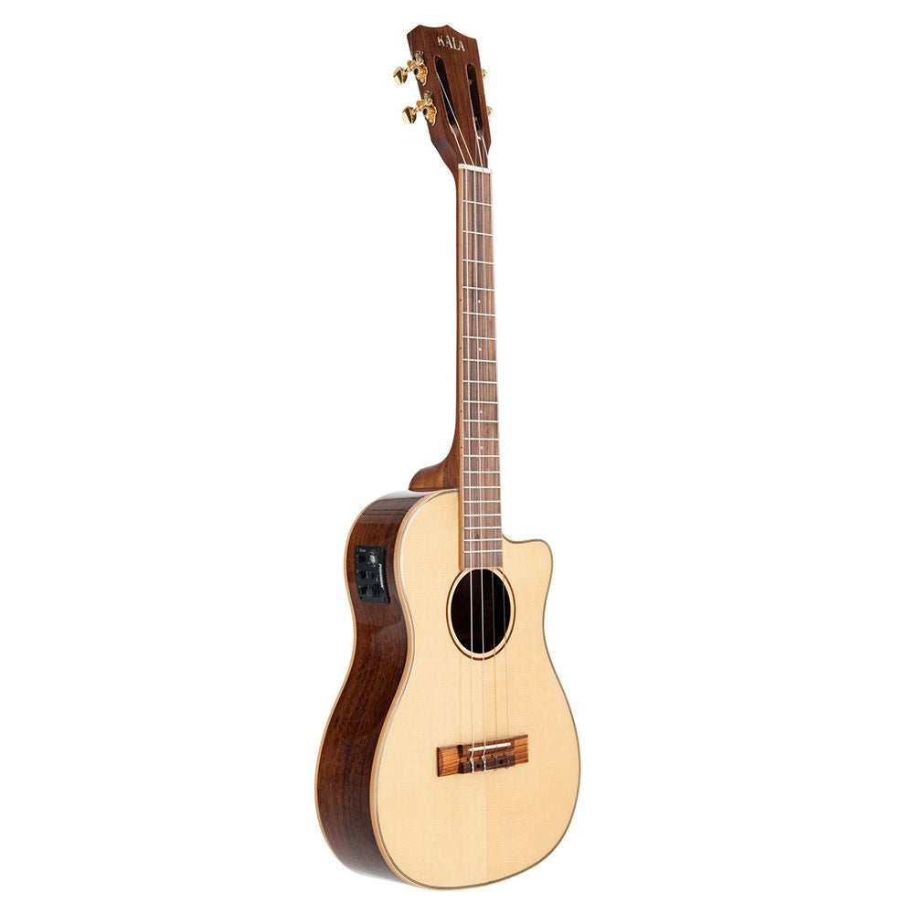 Kala Music KA-SKBGE-C Solid Spruce Top Baritone Ukulele, Hawaiian Koa Back & Sides