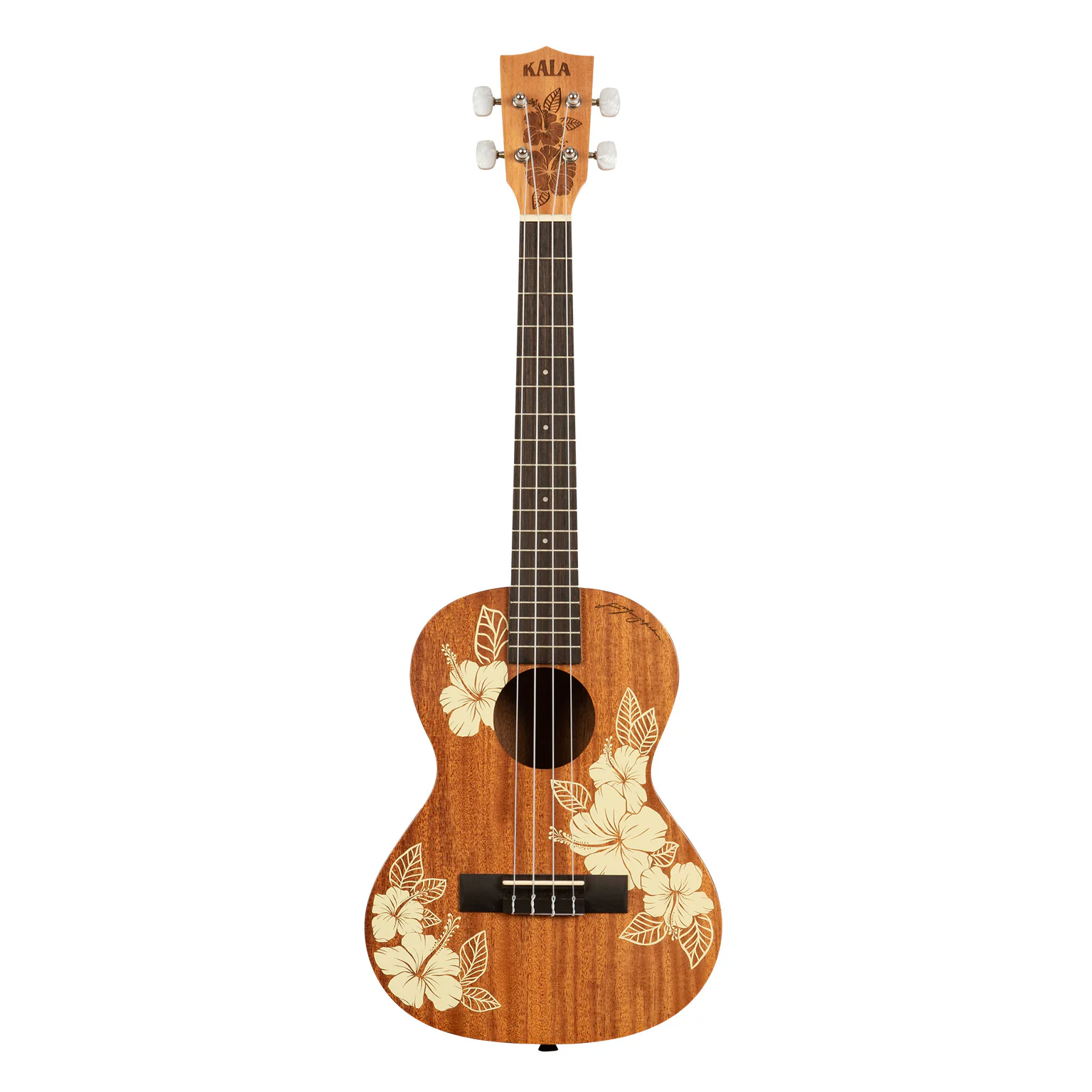 Kala Hibiscus Mahogany Tenor Ukulele, Rosewood Fretboard, Mahogany Natural