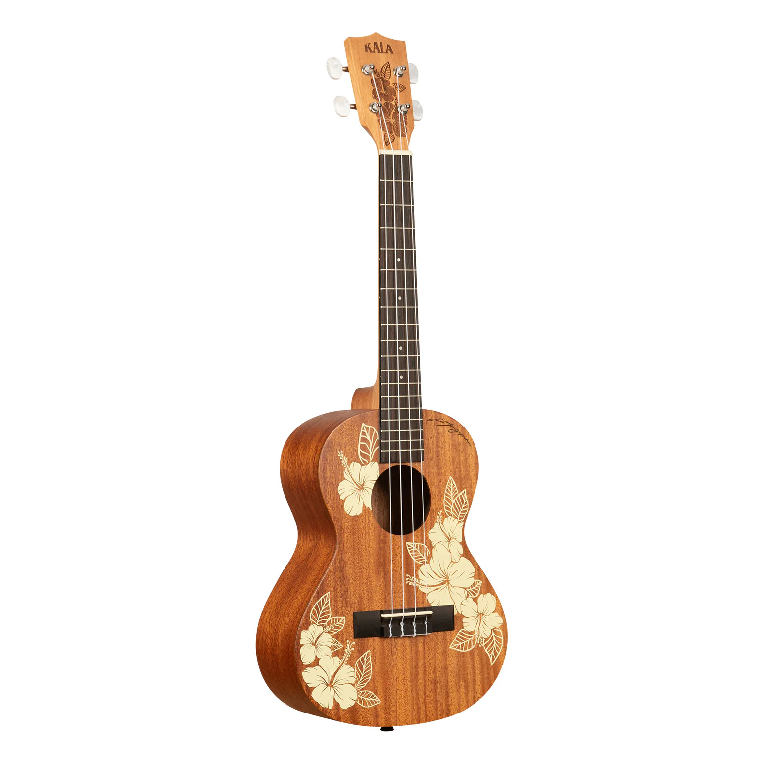 Kala Hibiscus Mahogany Tenor Ukulele, Rosewood Fretboard, Mahogany Natural