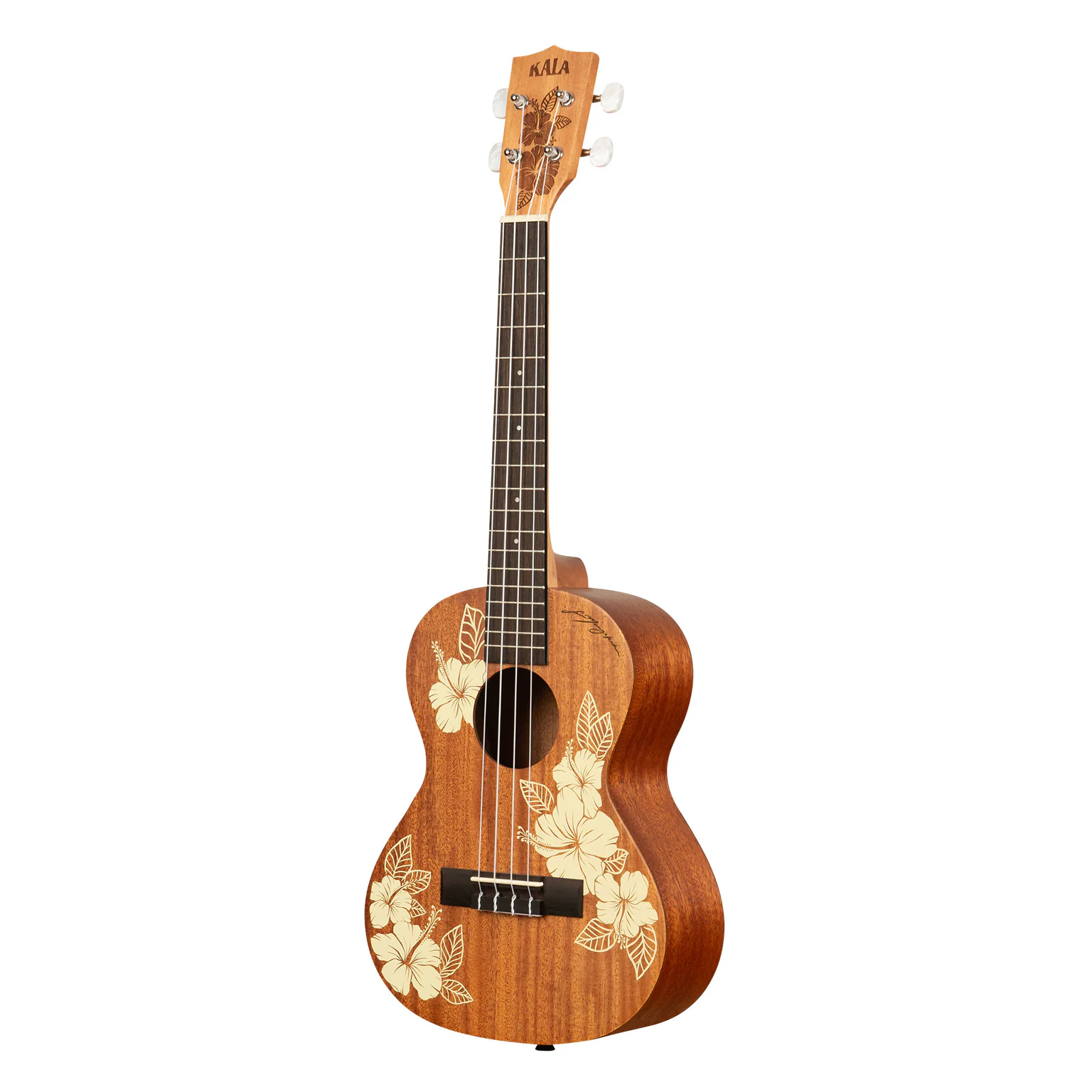 Kala Hibiscus Mahogany Tenor Ukulele, Rosewood Fretboard, Mahogany Natural