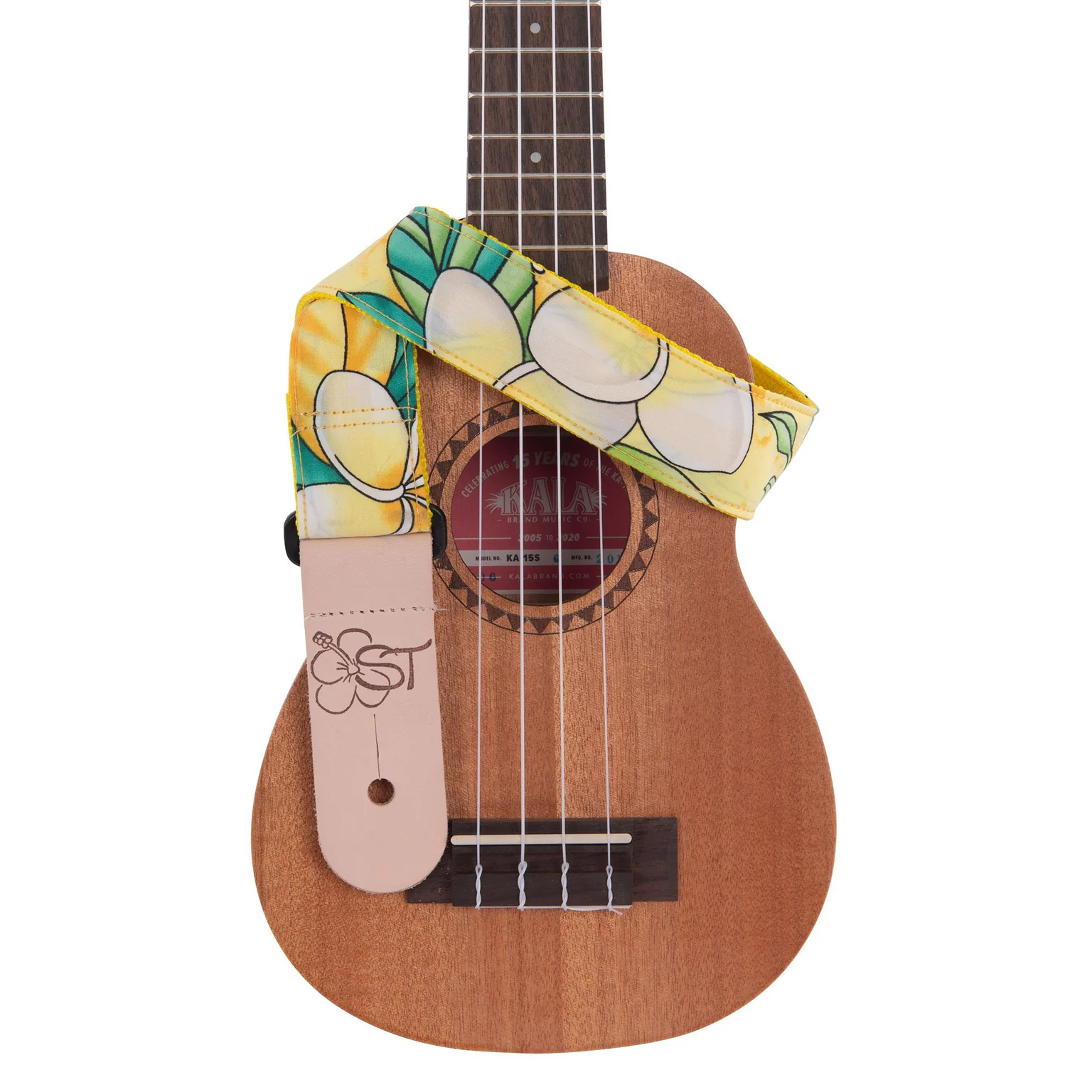 Kala California Handmade Adjustable 1.5" Ukulele Strap, Aloha Spring