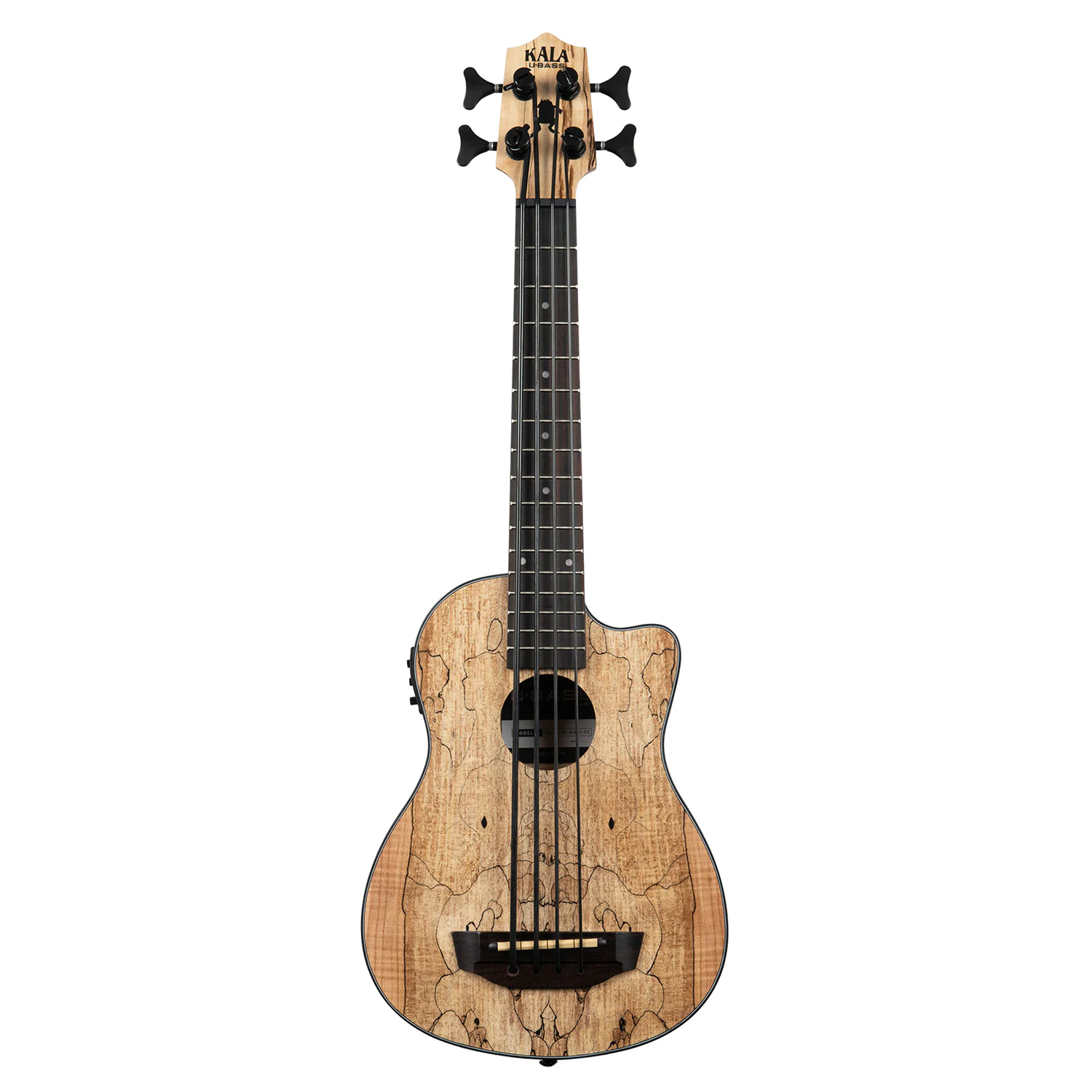 Kala Spalted Maple U-BASS Acoustic-Electric Ukulele Bass, Rosewood Fretboard