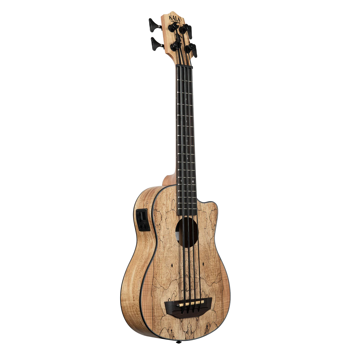 Kala Spalted Maple U-BASS Acoustic-Electric Ukulele Bass, Rosewood Fretboard