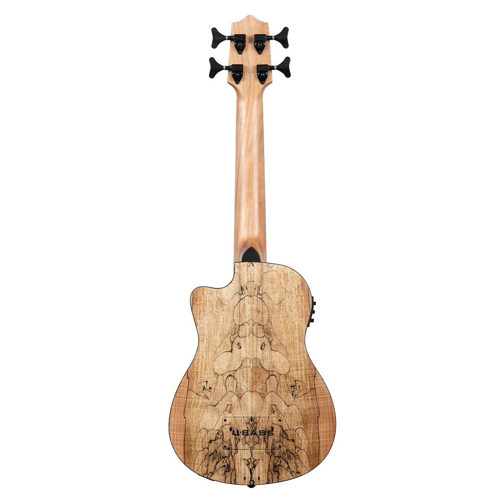 Kala Spalted Maple U-BASS Acoustic-Electric Ukulele Bass, Rosewood Fretboard