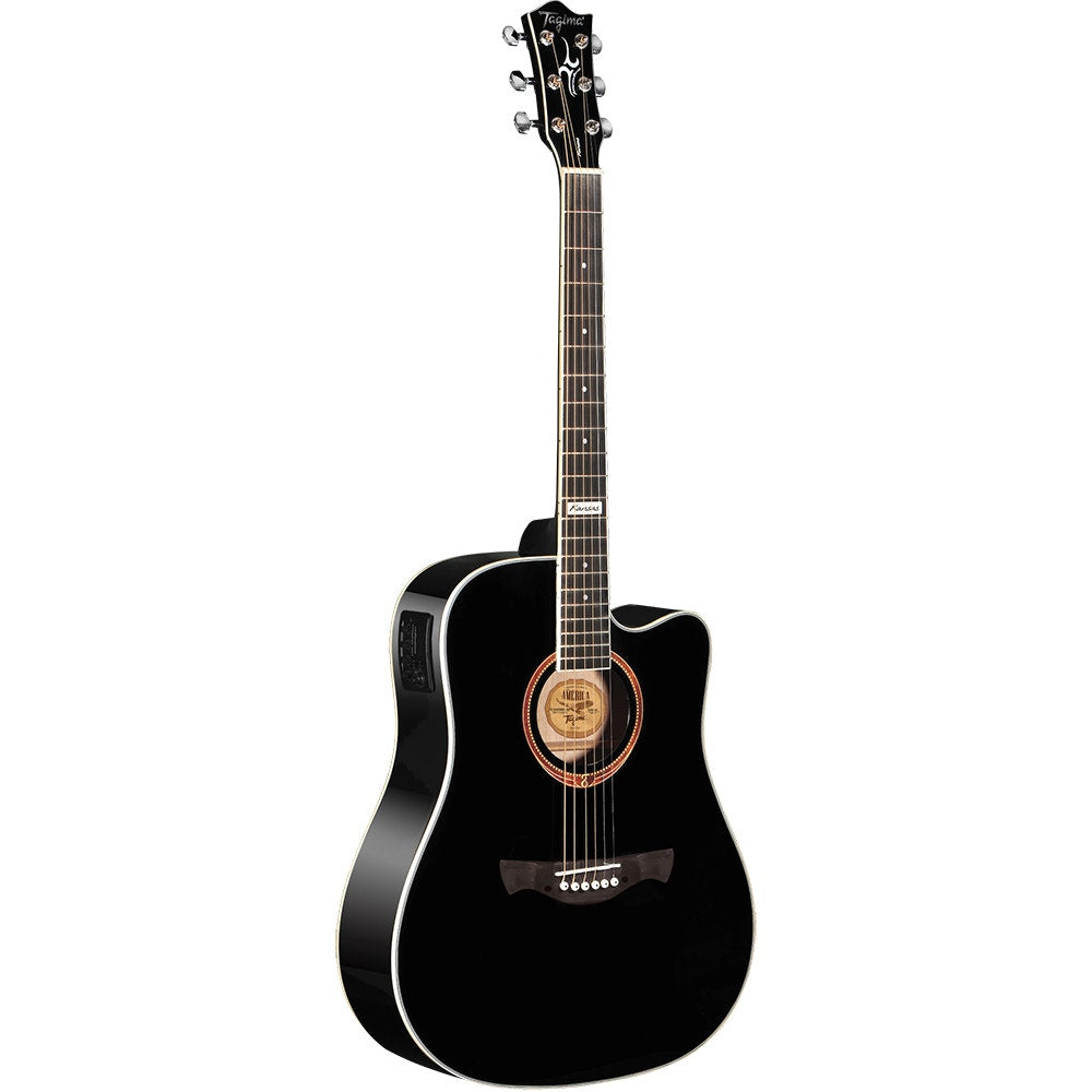 Tagima Guitars America Series Kansas T Acoustic Electric Guitar, Black