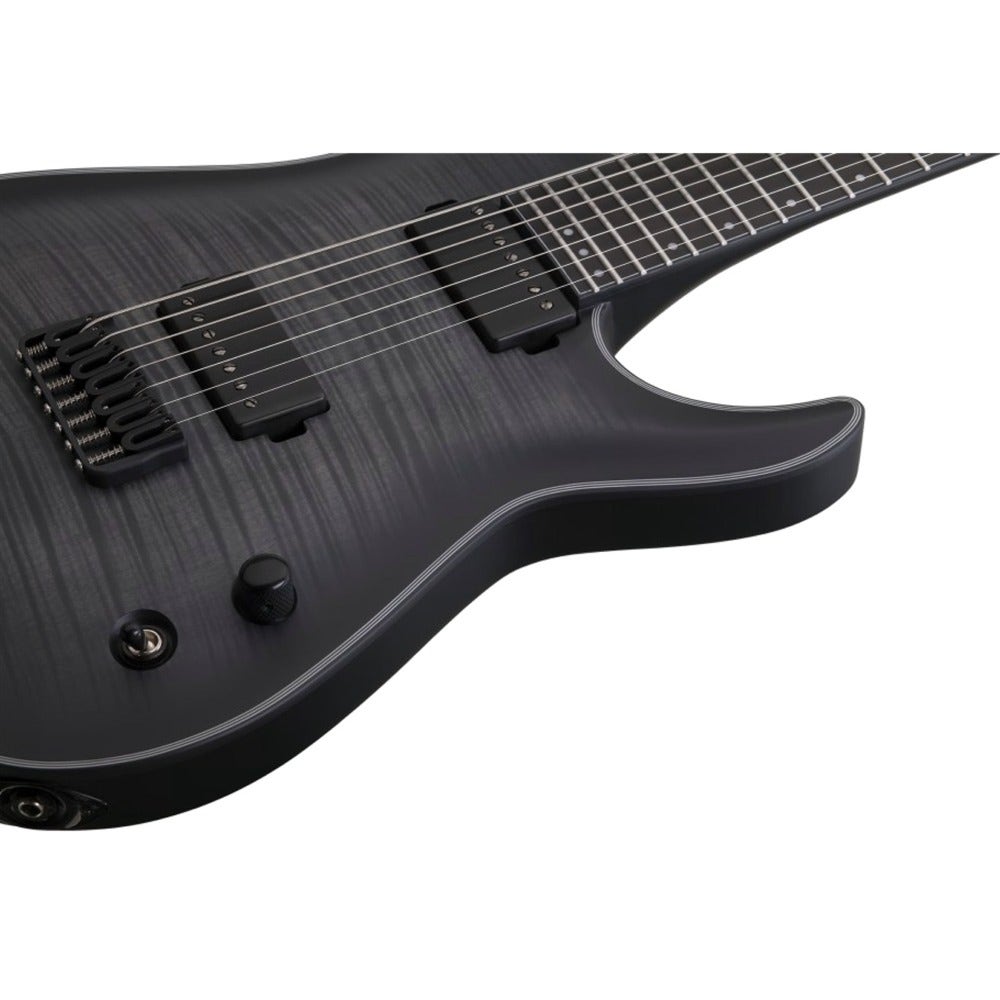 Schecter Keith Merrow KM-7 Signature 7-String Electric Guitar in Trans Black Burst Satin Finish