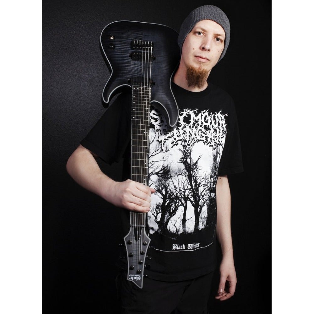 Schecter Keith Merrow KM-7 Signature 7-String Electric Guitar in Trans Black Burst Satin Finish