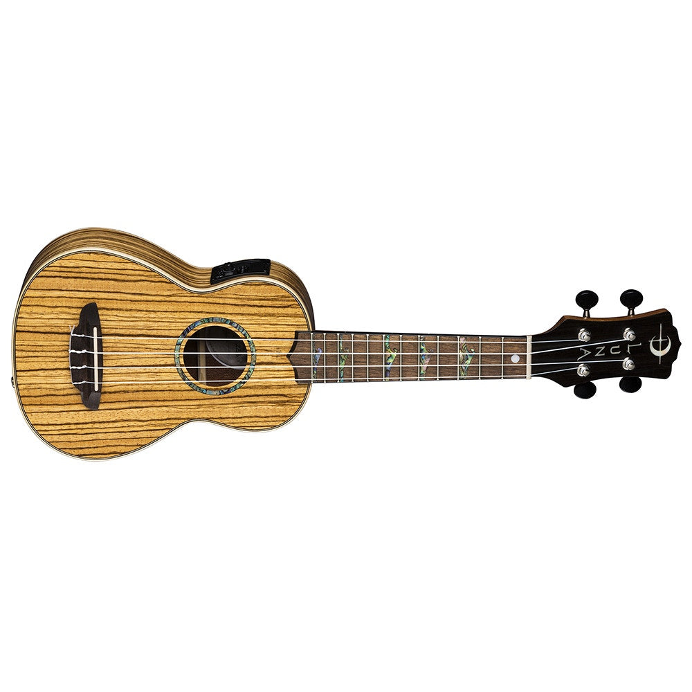 Luna Uke High Tide Soprano Acoustic Electric Ukulele, Zebrawood